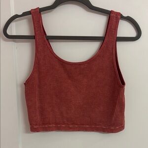Ribbed Burnt Orange Crop Top